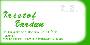 kristof bardun business card